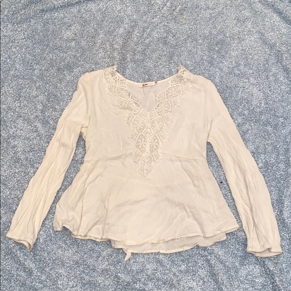 Tie back white blouse